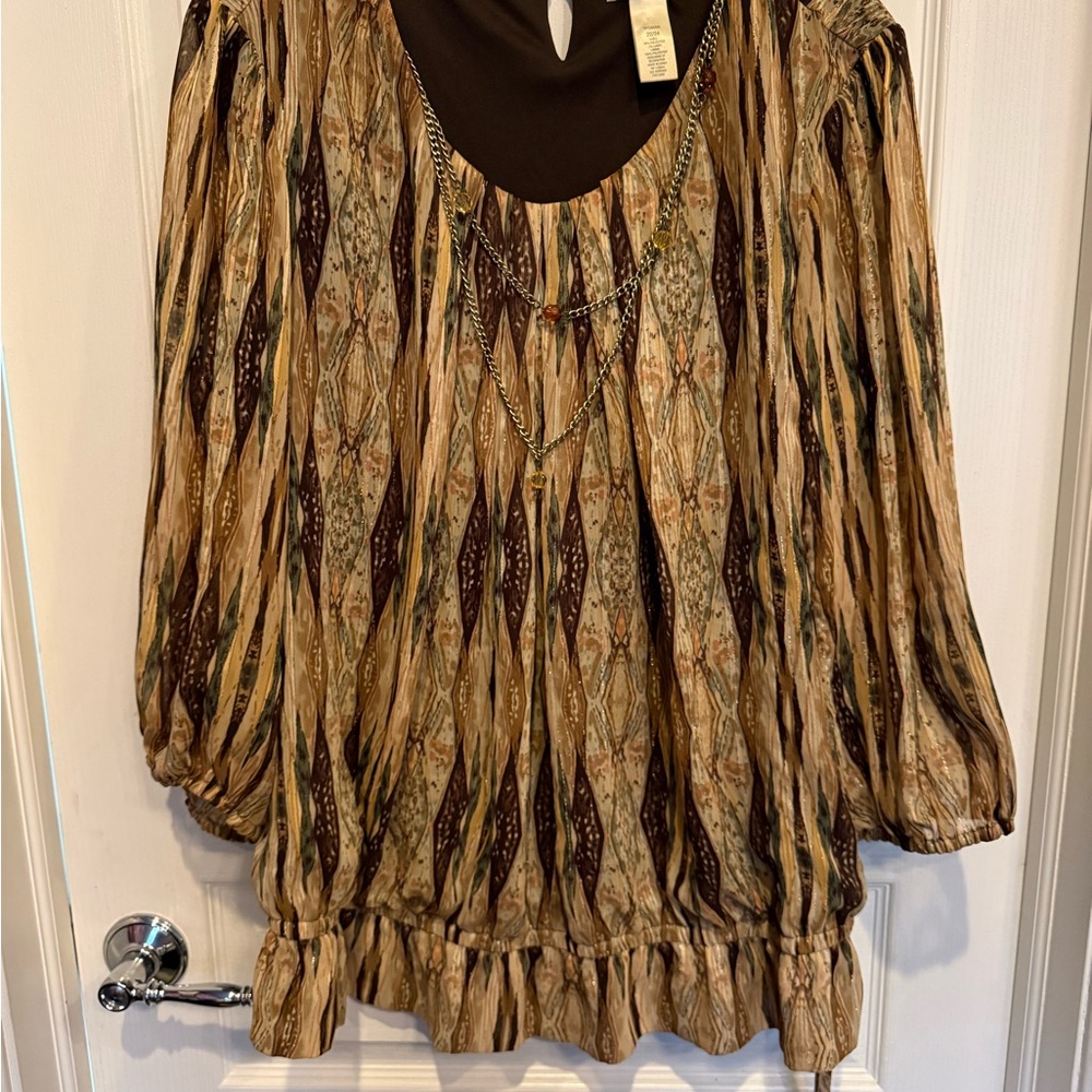 dressbarn Multicolor Patterned Women's Blouse